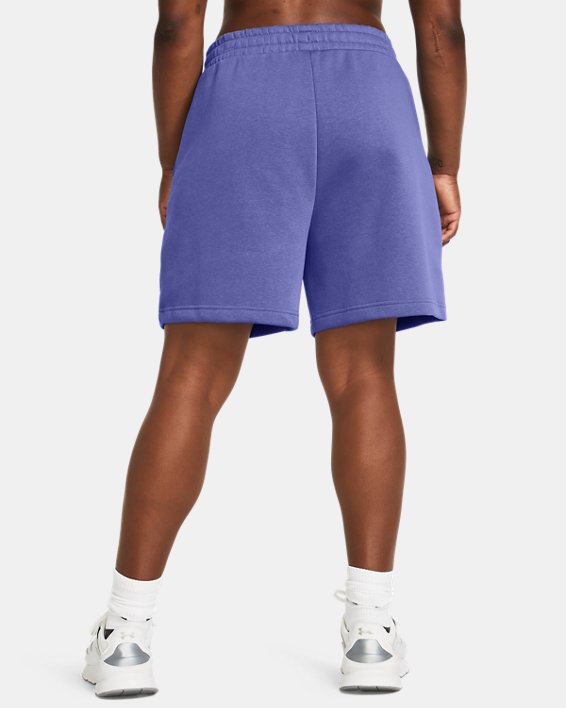Women's UA Icon Fleece Boyfriend Shorts, Purple, pdpMainDesktop image number 1